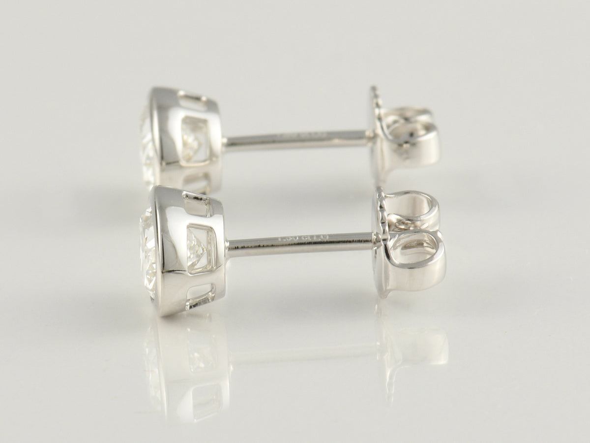 9ct White Gold Rub-Over Set Laboratory Grown Diamond Stud Earrings