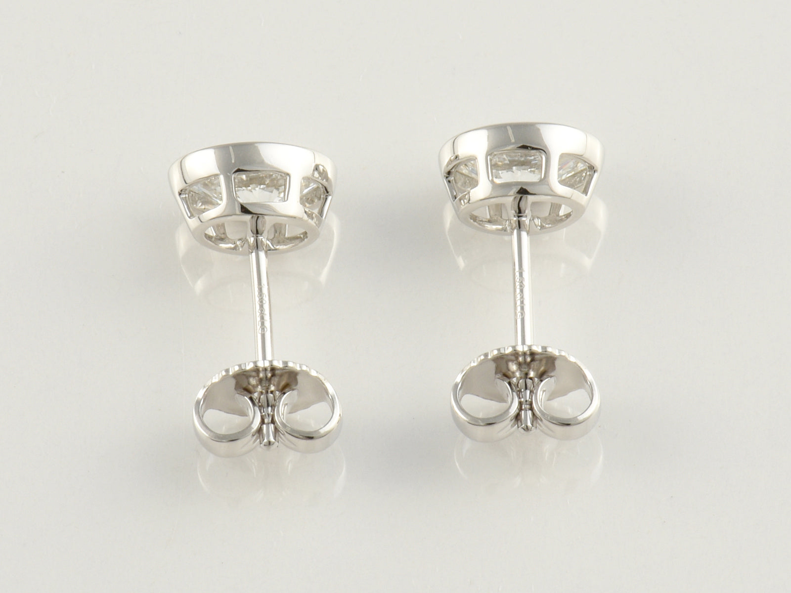 9ct White Gold Rub-Over Set Laboratory Grown Diamond Stud Earrings