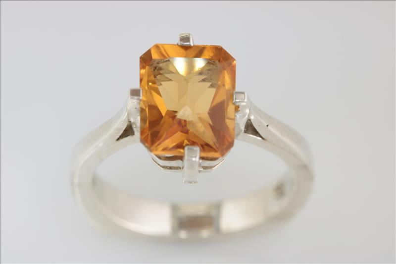 Handmade Argentium silver Citrine ring