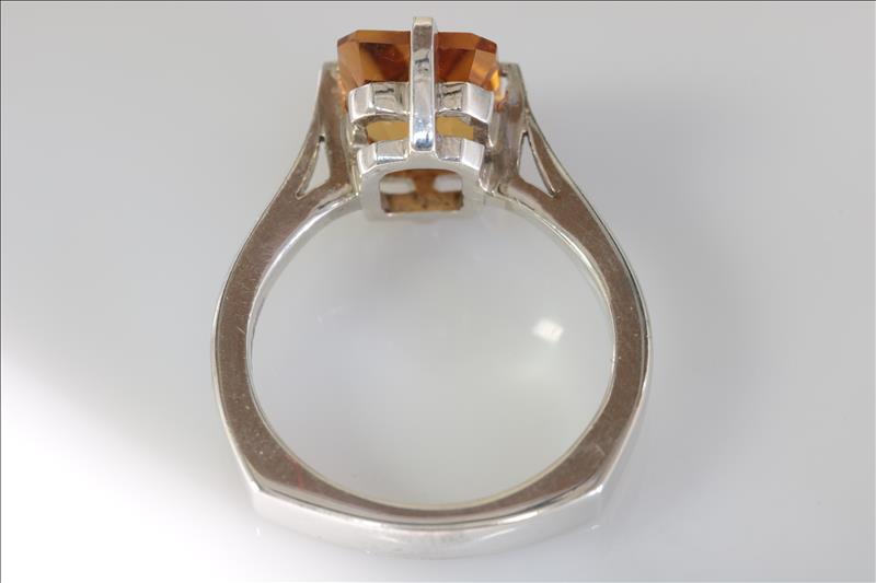 Handmade Argentium silver Citrine ring