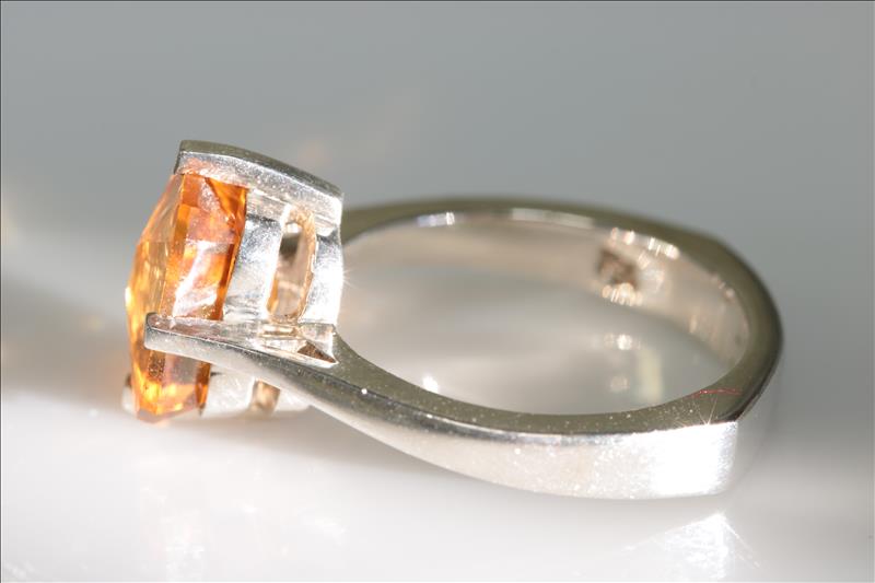 Handmade Argentium silver Citrine ring